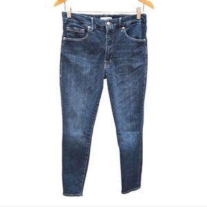 Good American Good Legs Crop Mid Rise Skinny Blue Jeans 10
